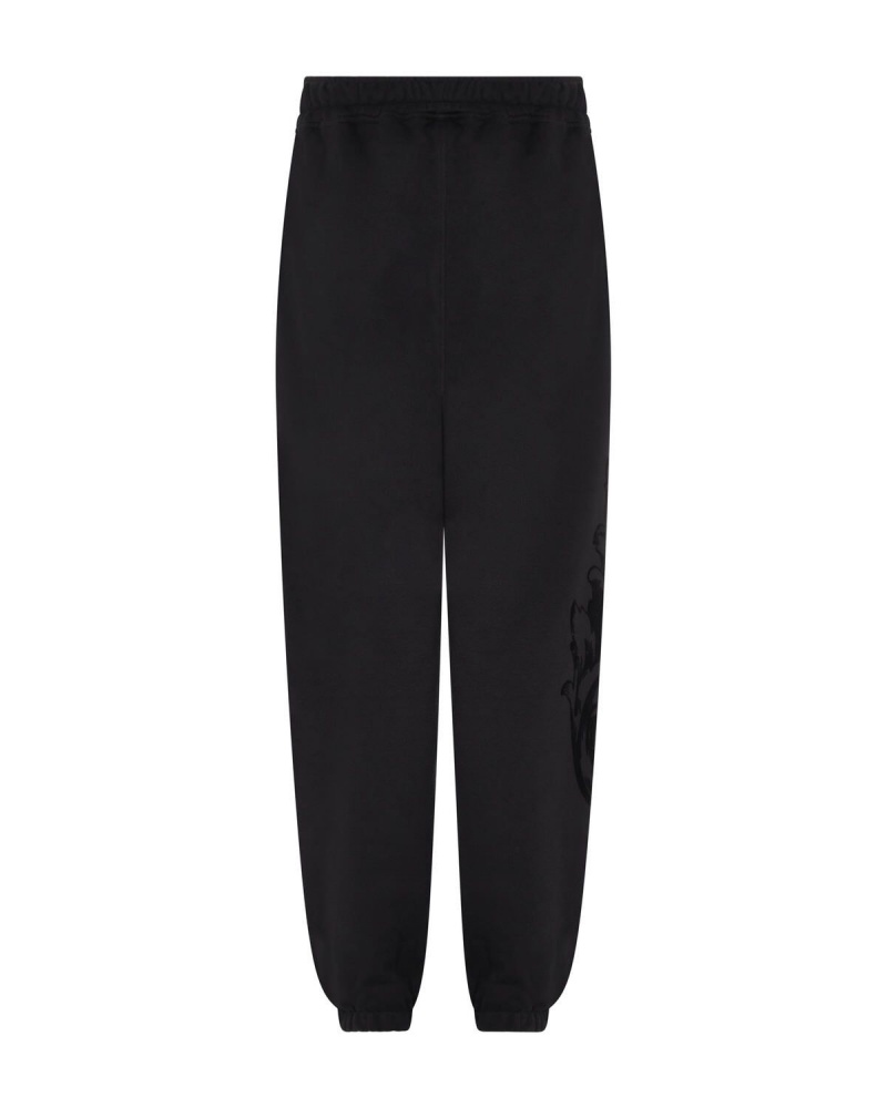 Trapstar Irongate Royal-T Flock Jogging Bottoms Black | GWJRK-3590